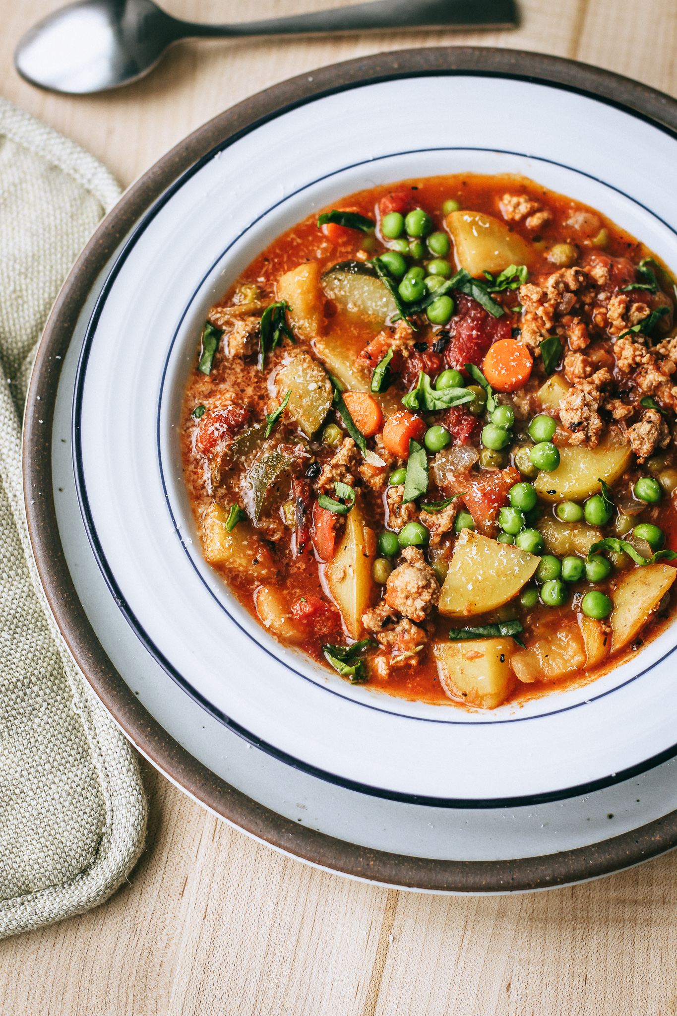Ground Turkey + Veggie Loaded Soup