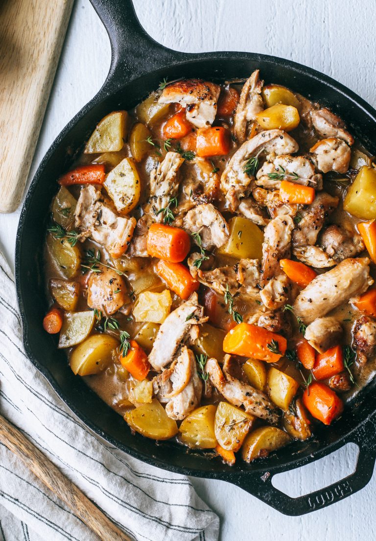 White Wine Skillet Chicken and Potatoes