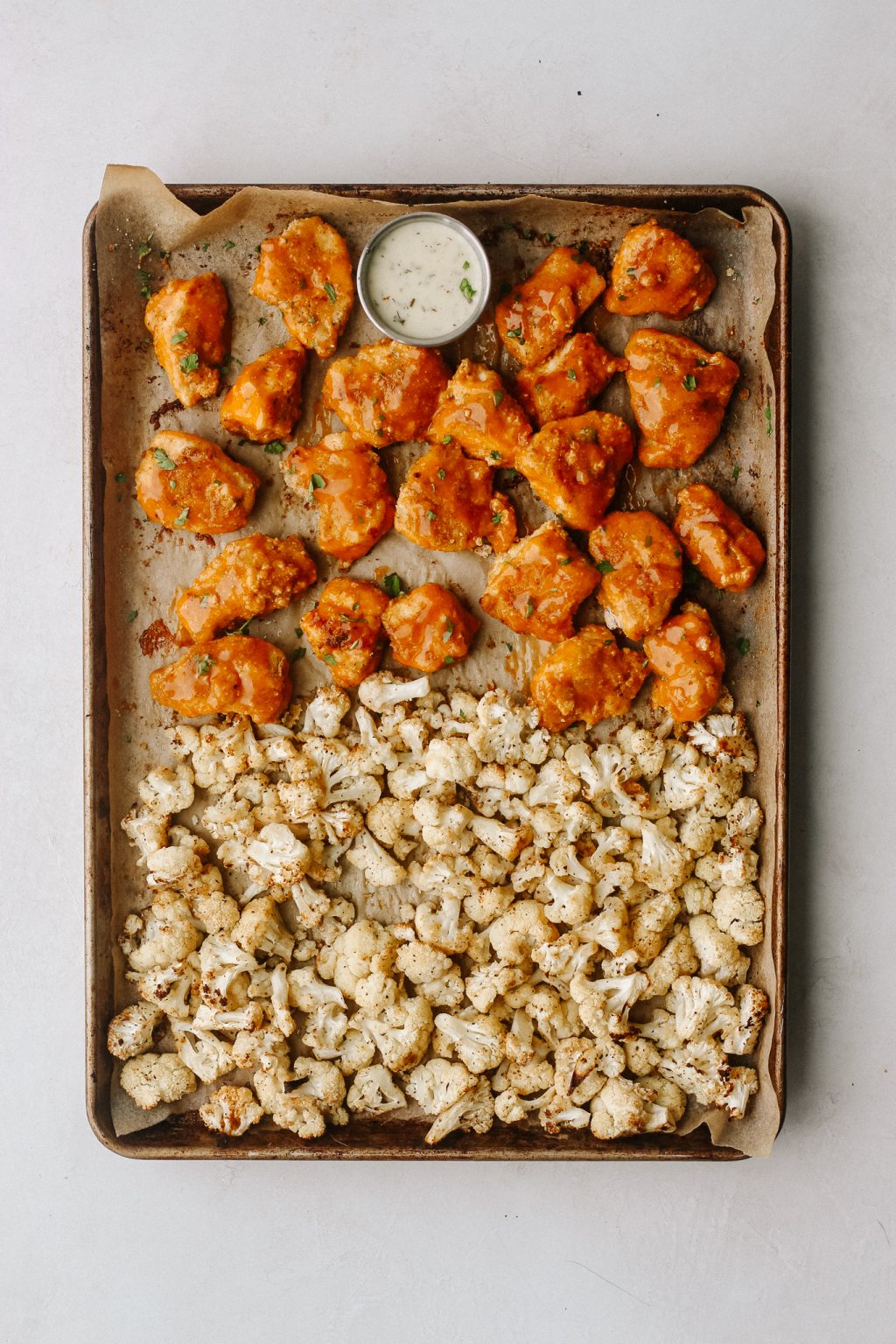 Paleo Crispy Buffalo Chicken Tray Bake