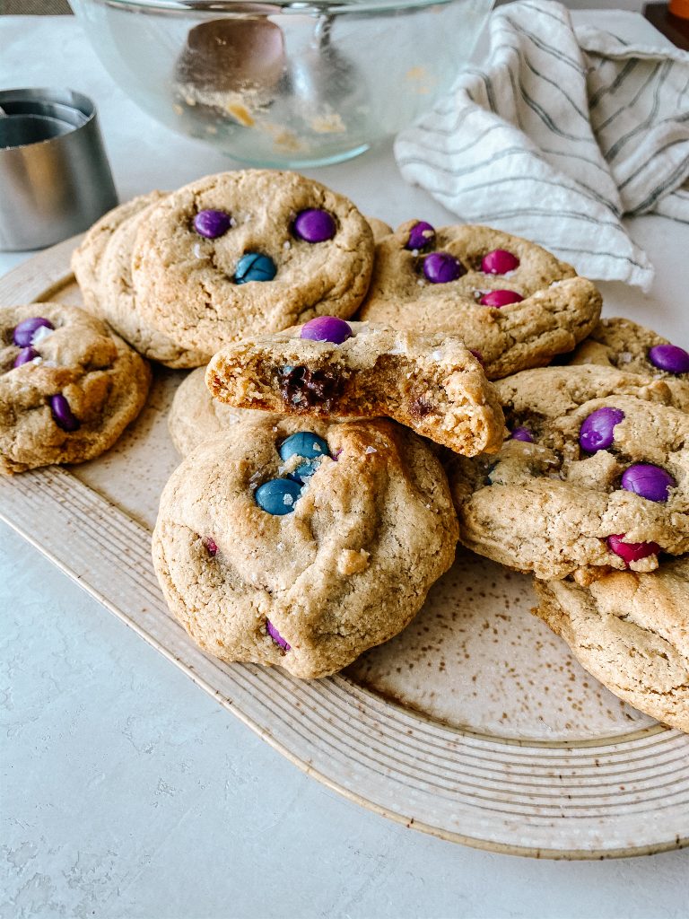 monster cookies on a plate