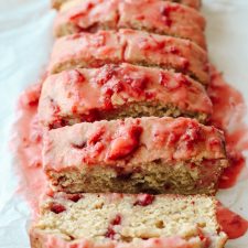 Gluten Free Strawberry Lemon Loaf with Strawberry Glaze-image