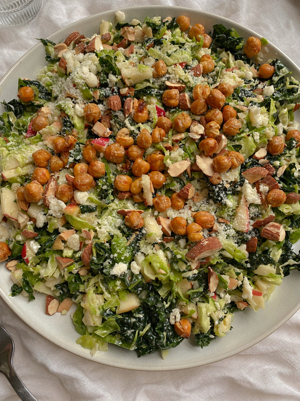 Fall Brussels and Kale Salad with Honey Mustard Dressing