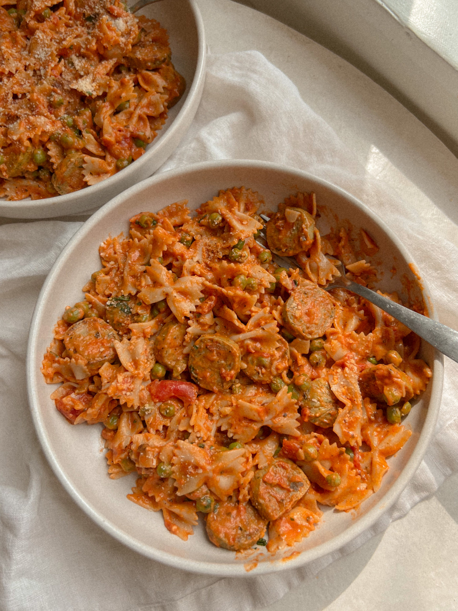Easy Chicken Sausage Pasta with Creamy Tomato Sauce