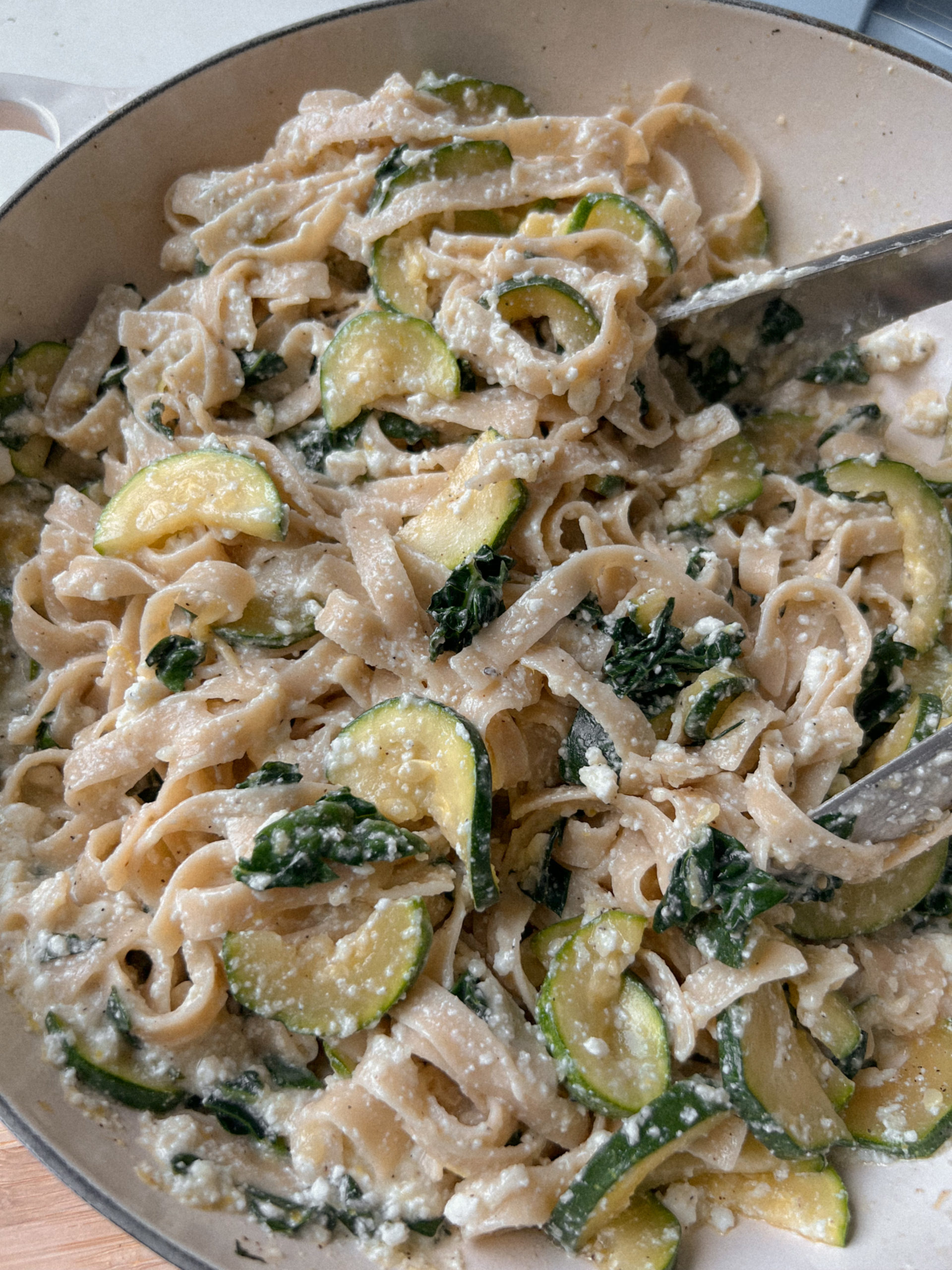 Easy Lemon Ricotta + Zucchini Pasta